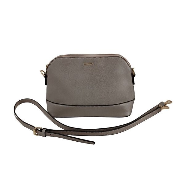 LOVEVOOK Silver Synthetic Saffiano Leather Small Dome Crossbody Good  Pre-Own - Picture 9 of 12